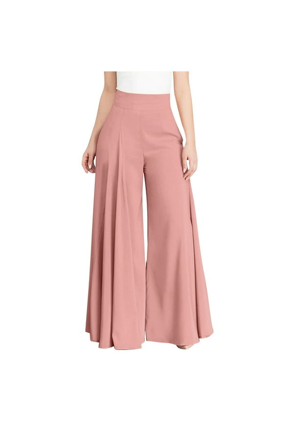 ICHUANYI Women's Stretchy Wide Leg Loose Pants Casual Comfy High Waist Palazzo Pants