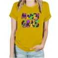 thumbnail image 1 of ICHUANYI Women's Stylish Crewneck Mardi Gras Loose Shirt Print Short Sleeve T-shirt Casual Tops Cloth New Trending, 1 of 4