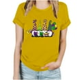 thumbnail image 1 of ICHUANYI Women's Stylish Crewneck Mardi Gras Print Short Sleeve T-shirt Casual Loose Shirt Tops Cloth New Trending, 1 of 4