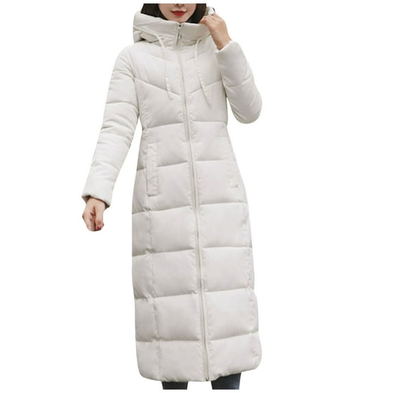ICHUANYI Women's Stylish Thicken Puffer Coat Long Warm Jacket Hooded Outwear Fall Winter Clothes Outfits 2023