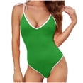 thumbnail image 1 of ICHUANYI Women's Surfing Suits Oversize Zipper Sports Swimwear Conservative Panel Color Sunscreen Swimwear Diving Suit, 1 of 5