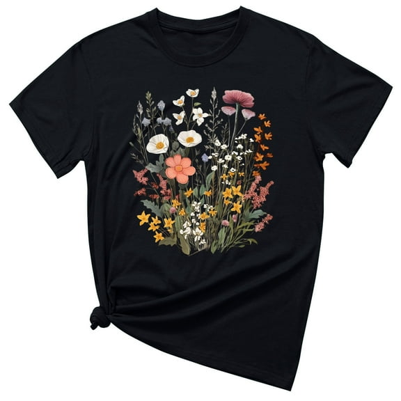 ICHUANYI Women's T Shirt Trendy Easter Print Short Sleeve Crewneck Tops Casual Loose Shirts New 2024