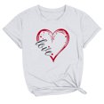 thumbnail image 1 of ICHUANYI Women's T-shirt Fashion Casual Crew Neck Short Sleeve Tops Valentine's Day Print Shirts Cloth New Trending, 1 of 3