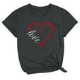 thumbnail image 1 of ICHUANYI Women's T-shirt Fashion Casual Crew Neck Short Sleeve Tops Valentine's Day Print Shirts Cloth New Trending, 1 of 3