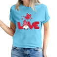 thumbnail image 1 of ICHUANYI Women's T-shirt Valentine's Day Tee Shirts Short Sleeve Crew Neck Tops Cloth New Trending, 1 of 5