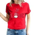 thumbnail image 1 of ICHUANYI Women's T-shirt Valentine's Day Tee Shirts Short Sleeve Crew Neck Tops Cloth New Trending, 1 of 5