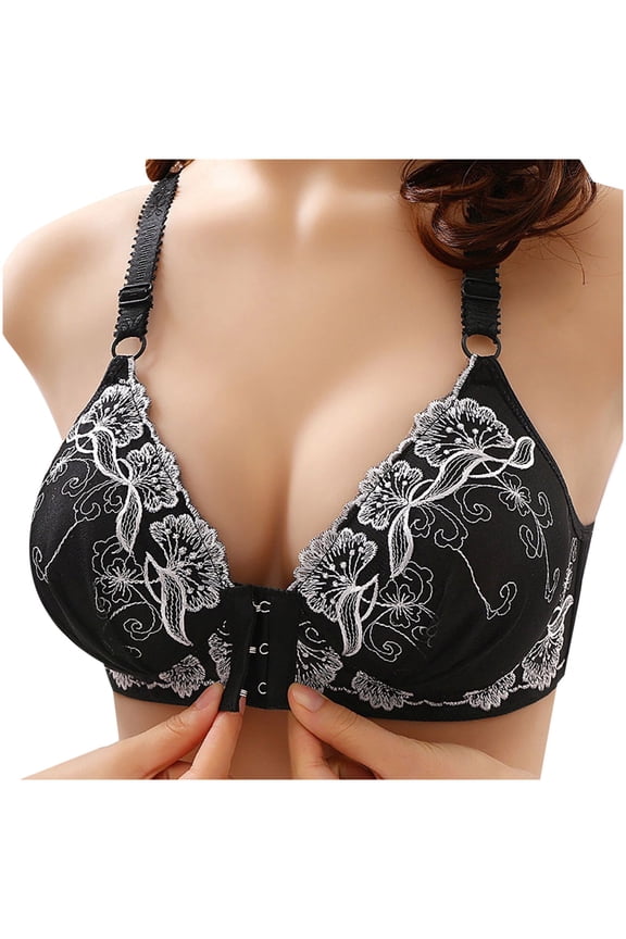 ICHUANYI Women's Thin Large Size Breathable Gathered Underwear Women's Non-steel Brass Daily Bras New Trending 2024