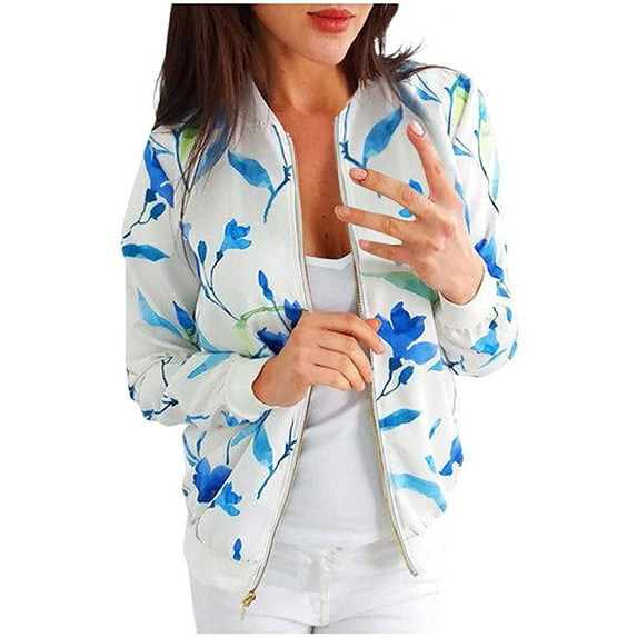 ICHUANYI Women's Trendy Bomber Jacket Casual Loose Coat Zip Outerwear Windbreaker Fall Winter Clothes Outfits 2023