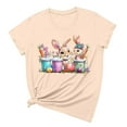 thumbnail image 1 of ICHUANYI Women's Trendy Crewneck Print Short Sleeve Tops Easter T Shirt Casual Loose Shirts New 2024, 1 of 3