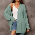 thumbnail image 1 of ICHUANYI Women's Trendy Fall Winter Soft Open Front Cardigan Sweaters Oversized Solid V Neck Knit Chunky Outwear Coats, 1 of 7