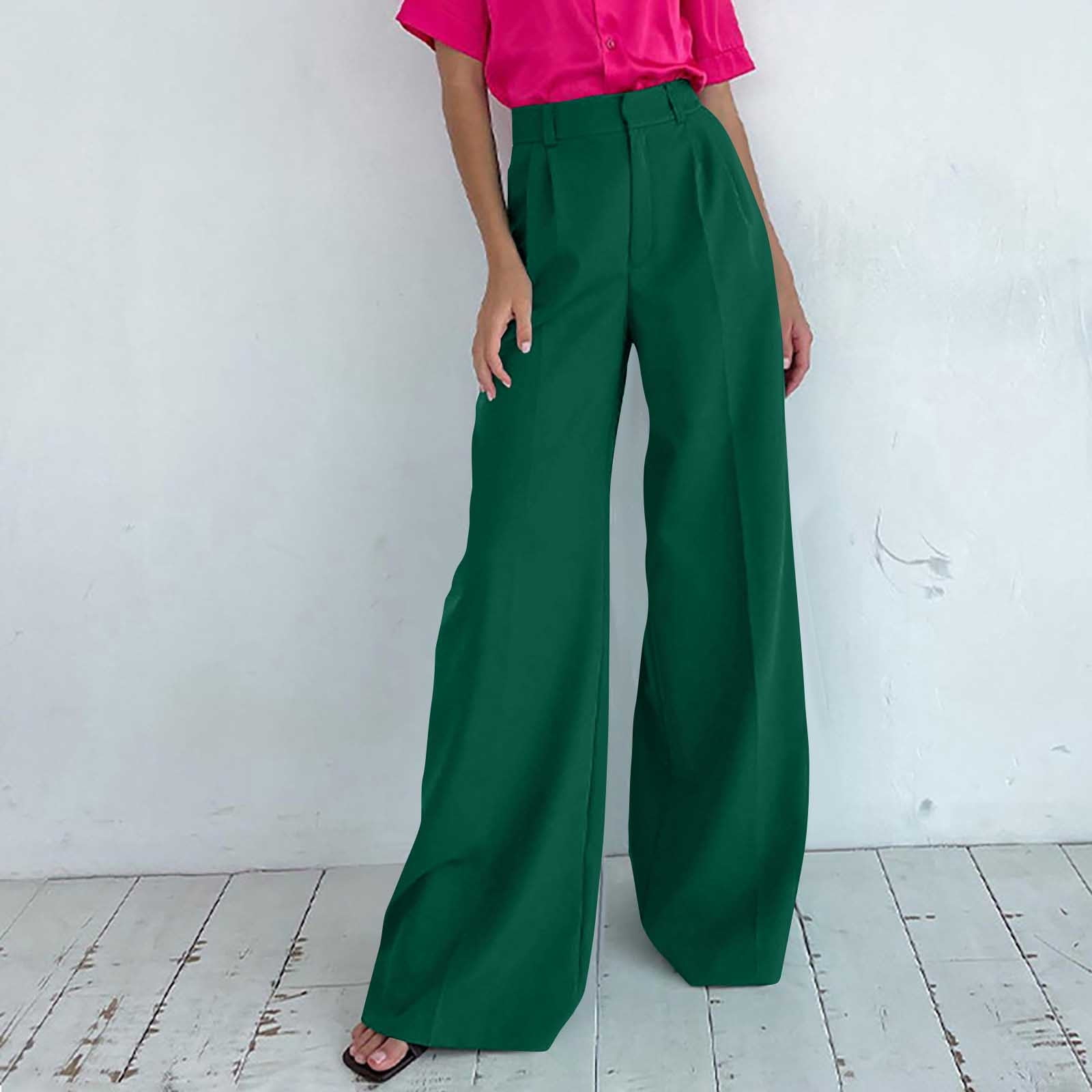 ICHUANYI Women's Trendy High Waist Solid Trousers 2023 Fall Winter ...