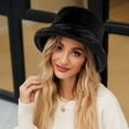 thumbnail image 1 of ICHUANYI Womens Bucket Hat Fuzzy Solid Fall Winter Warm Fishing Cap, 1 of 5