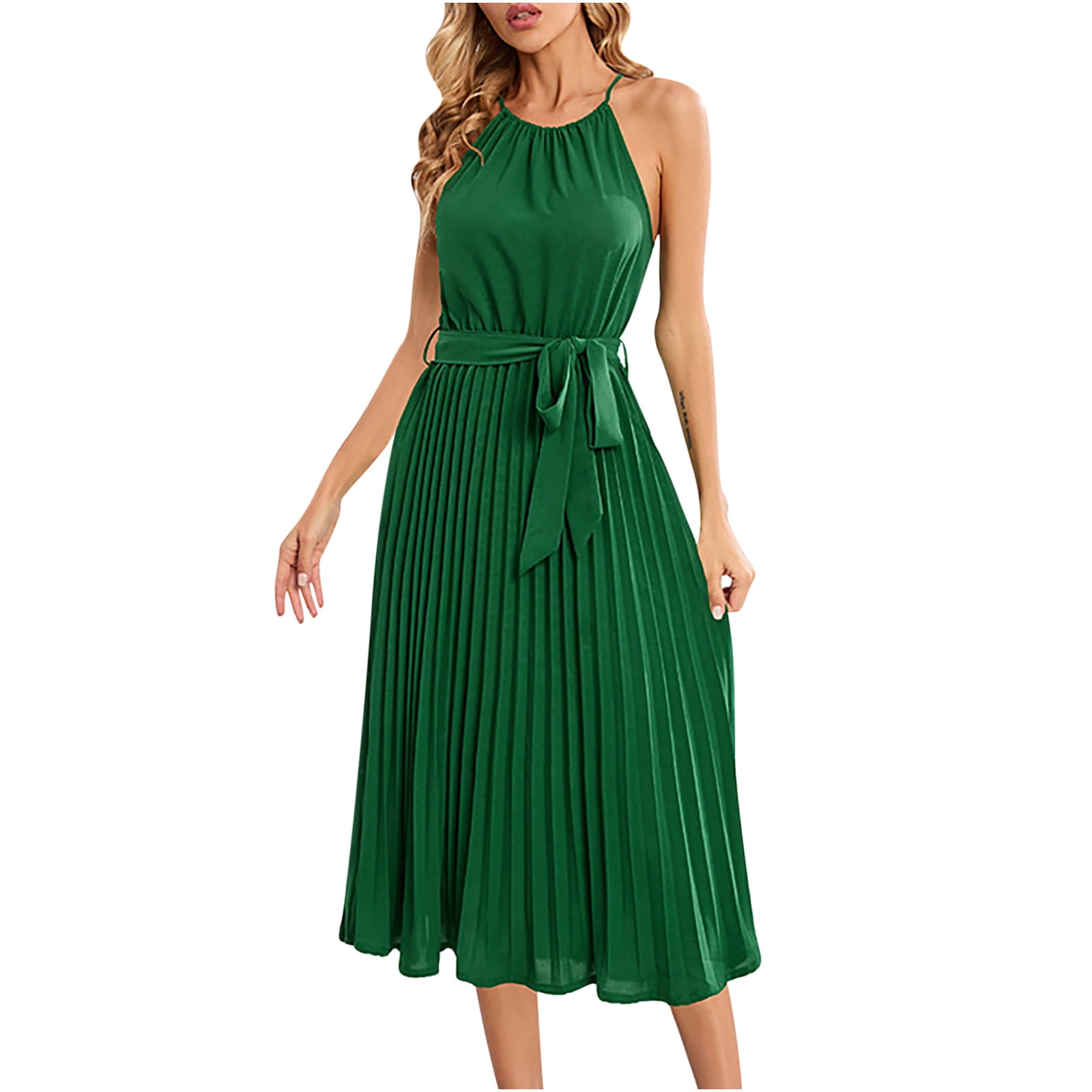 Fashion Halter Neck Sleeveless Casual Dress