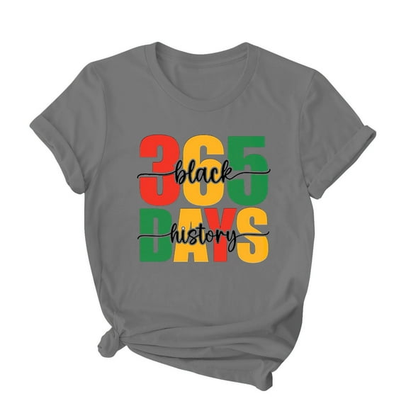 ICHUANYI Womens Casual Summer Trendy Shirts Letter Print Short Sleeve T-Shirt Tops Fashion Clothing