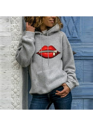 Sequin lips hoodie sale