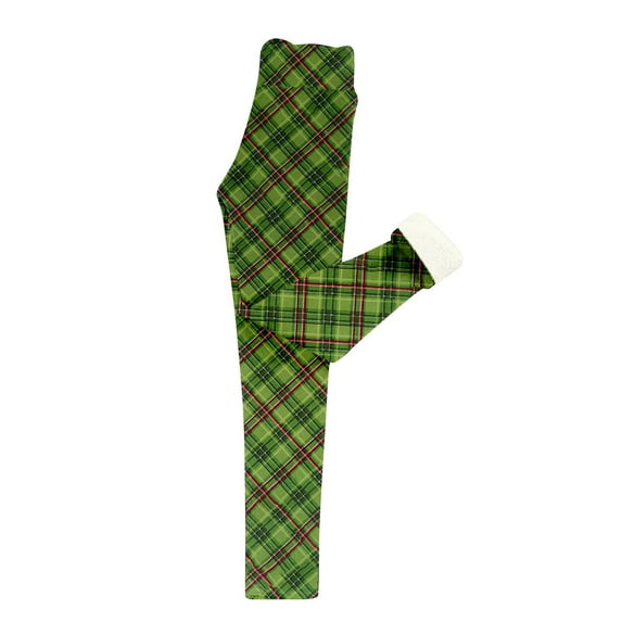 ICHUANYI Womens Christmas Printed Warm Tight Thick Plush Wool Waist Pants Trousers Leggings Winter