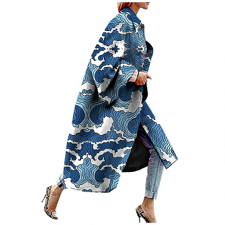 Women's Fashion Printed Color Long Sleeve Loose Coat Women's Fashion Printed Color Long Sleeve Loose Coat