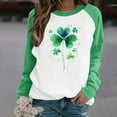 thumbnail image 1 of ICHUANYI Womens Crewneck Sweatshirts Raglan St. Patrick's Print Shirts Casual Long Sleeve Pullover Tops, 1 of 5