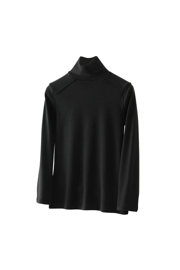 ICHUANYI Womens Fall And Winter Fashion Patchwork High Neck Slim Double Thickened Warm Surface German Velvet Top Long Sleeve Bottom Sweater Summer Deal