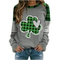 thumbnail image 1 of ICHUANYI Womens Fashion St. Patrick's Day Print Crew Neck Tops Long Sleeve T-Shirt, 1 of 3