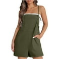 thumbnail image 1 of ICHUANYI Womens Fashion Summer Casual Sleeveless Suspender Short Jumpsuit, 1 of 9