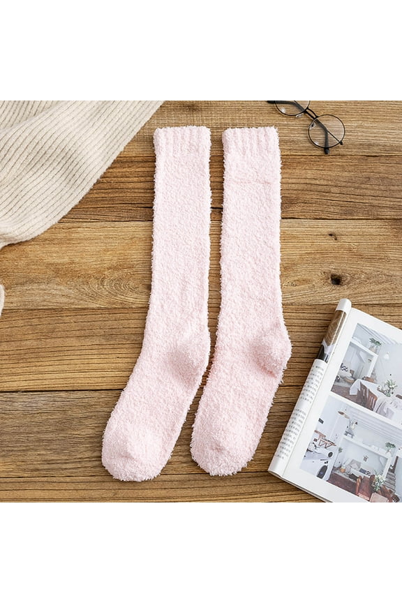ICHUANYI Womens Fashion Winter Fuzzy Sock Cozy Fluffy Calf Socks Warm Christmas Socks for Women Gifts