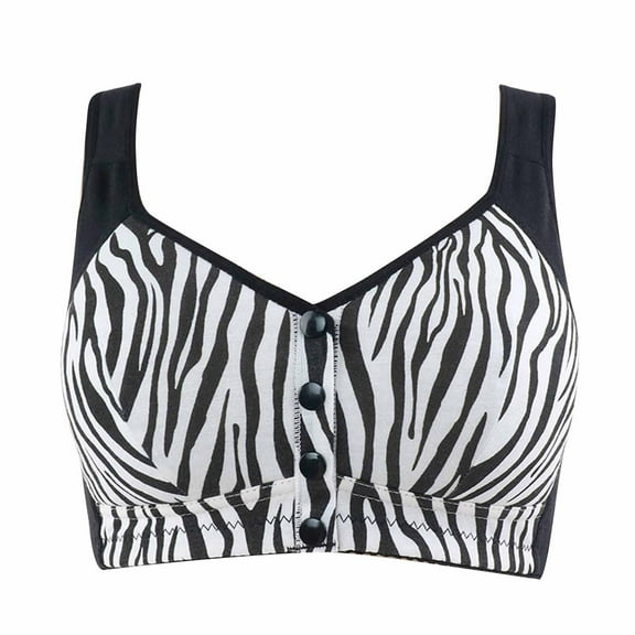 ICHUANYI Womens Front Opening Buckle Bras Traceless Comfortable No Steel Ring Breathable Gathering Underwear