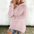 thumbnail image 1 of ICHUANYI Womens Fuzzy Fleece Pullover Oversized Sherpa Jacket Half Zip Pullover Sweaters Winter Hooded SweaterShirt Top, 1 of 9