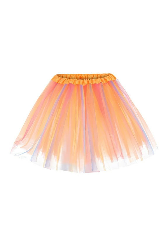 ICHUANYI Womens High Quality Pleated Gauze Short Skirt Adult Tutu Dancing Skirt for Back to School, Halloween