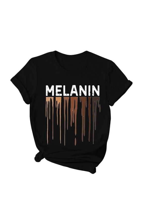 ICHUANYI Womens Summer Casual Shirts Letter Print Short Sleeve T-Shirt Loose Tops Fashion Clothing