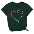 thumbnail image 1 of ICHUANYI Womens Summer Tops Casual Crew Neck Short Sleeve Hearts Print T-shirt, 1 of 3