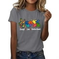 thumbnail image 1 of ICHUANYI Womens T Shirt Summer Fashion Short Sleeve Crew Neck Print Loose Tops, 1 of 4