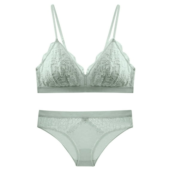 ICHUANYI Womens Temperament Comfort Lace Strapless Thin Underwear With Underwear Set