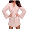 thumbnail image 1 of ICHUANYI Womens Temperament Versatile Solid Color Fashion Lace Nightgown With Belt Thong Pants, 1 of 6
