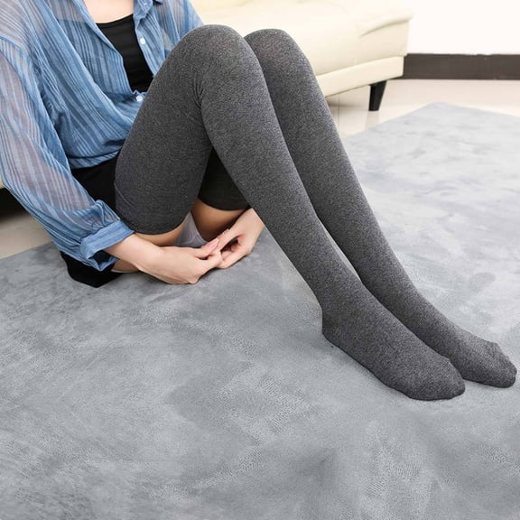 ICHUANYI Womens Thigh High Socks Extra Long Cotton Solid Warm Thick Tall Boot Stockings Leg Warmers
