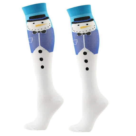 ICHUANYI Womens Trendy Knee High Christmas Socks Soft Funny Novelty Holiday Long Socks for Adults