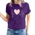 thumbnail image 1 of ICHUANYI Womens Valentine's Day Love Print Short Sleeve T-shirt Top Short Sleeve Crew Neck Top Shirt Fashion Clothing, 1 of 5