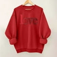 thumbnail image 1 of ICHUANYI Womens Valentine's Day Sweatshirt Heart Print Crewneck Sweatshirt Hoodless Holiday Pullovers, 1 of 5
