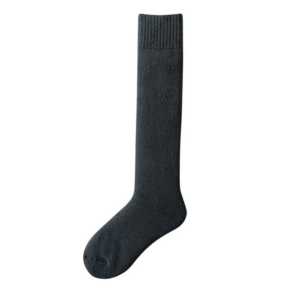 ICHUANYI Womens Warm Winter Comfort Knee-High Trendy Temperament Solid Color Socks New Fashion