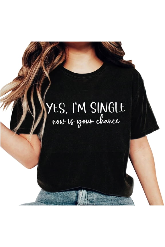 ICHUANYI Womens Work Tops, Girls Short Sleeve Shirts Valentine's Day Letter Print T-Shirt Tops Gift for Lover