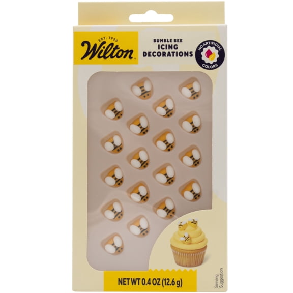 Wilton Bumblebee Royal Icing Decorations, Bright Yellow and Black, 0.4 oz, Easy Application