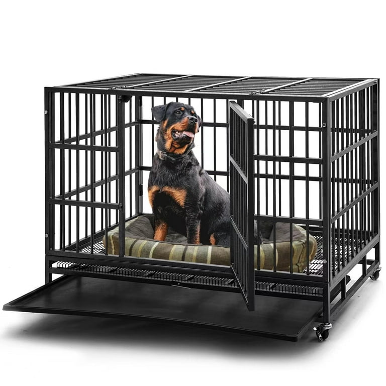 Double Door Locking Dog Crate MidWest ICrate Fold Carry Double