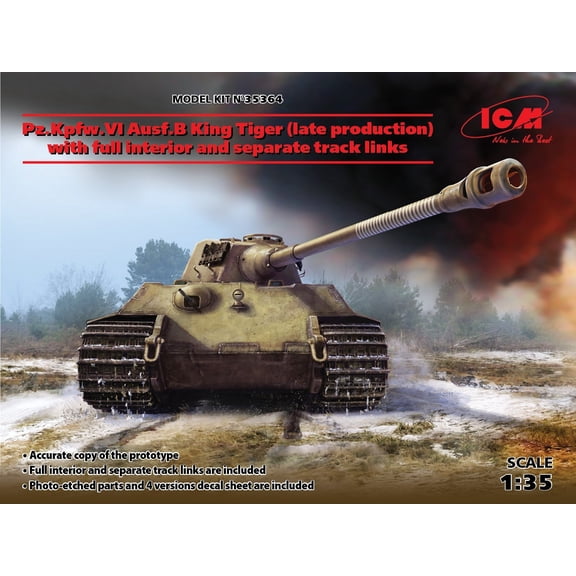 ICM 1/35 Pz.Kpfw.VI Ausf.B King Tiger (late production) w/ full interior # 35364