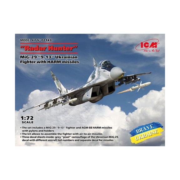 ICM Brave Ukraine - Radar Hunter MiG-29 Ukrainian Fighter w/HARM New