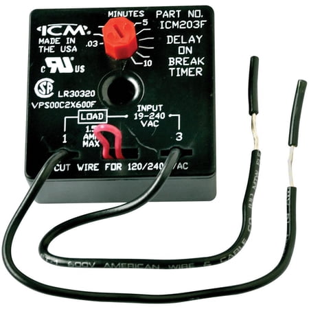 ICM Controls ICM203F - 10MIN ADJ with 6"WIRE DLY ON BRK