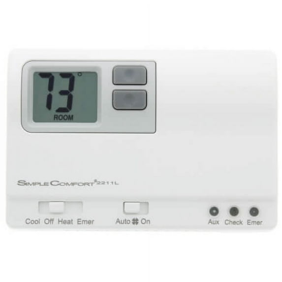 ICM Controls SC2211L - Simple Comfort Non-Programmable Thermostat with Backlit Display for 3-Stage Heat/2-Stage Cool hp Only, Manual Changeover, Hardwired
