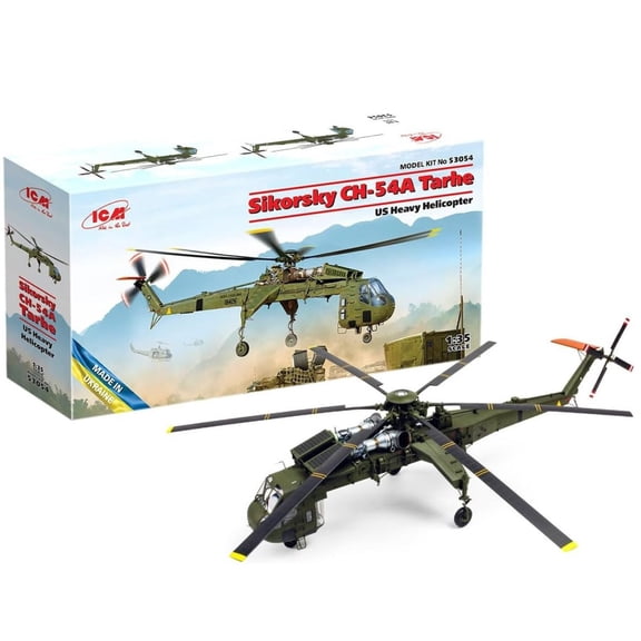 ICM Sikorsky CH-54A Tarhe U.S. Heavy Helicopter Plastic Model Kit, 1/35 Scale