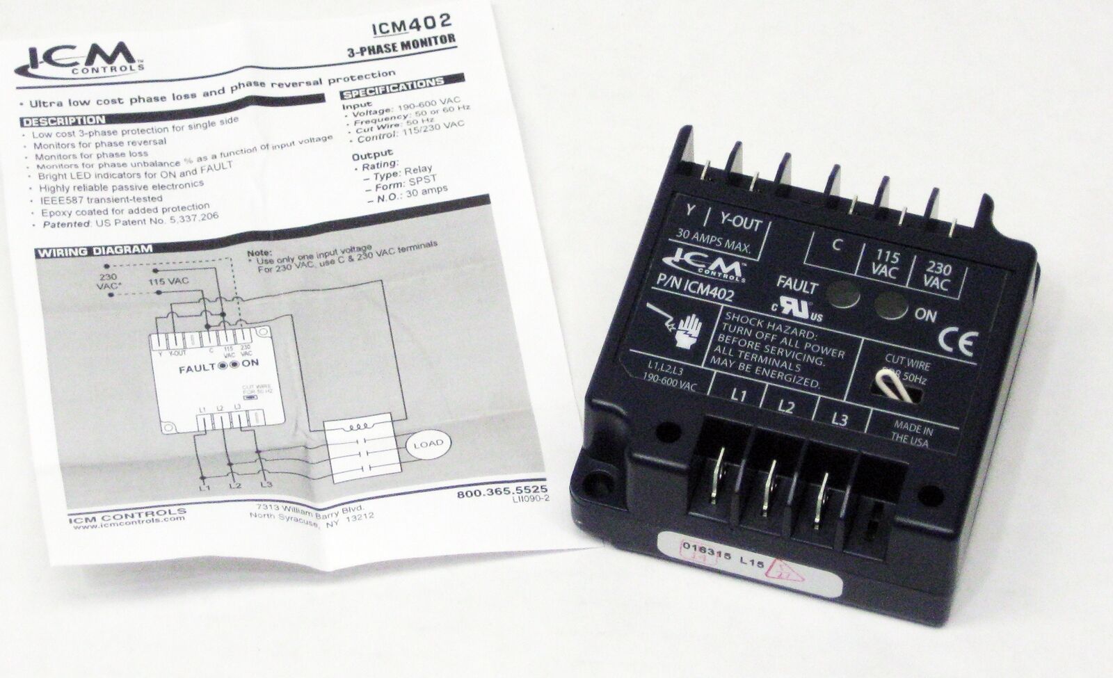 ICM402 Three-Phase Line Voltage Monitor Phase Loss and Reversal ...