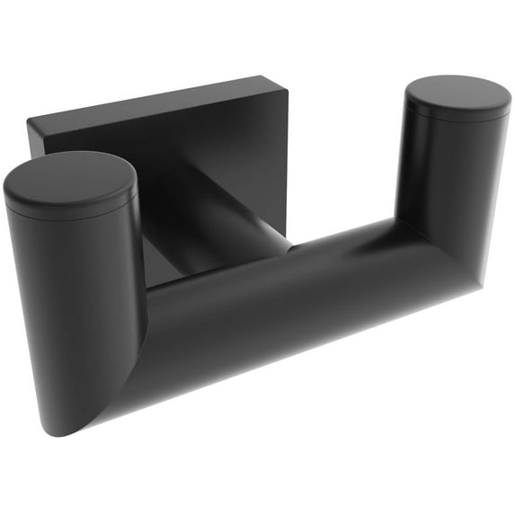 ICO Bath V6222 Volkano Crater Double Robe Hook Matte Black Bathroom Hardware Robe Hook