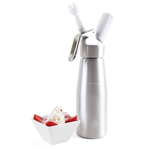 ICO Professional Aluminum Whipped Cream Dispenser for Use with 8g Whip Cream Chargers, 1 Pint